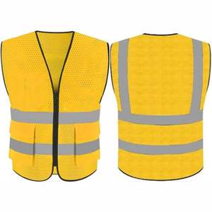 Gilet de sécurité réfléchissant moderne personnalisé, 100% polyester, veste haute visibilité avec couleur et design personnalisés, unisexe adulte, en vente - Product Image 4
