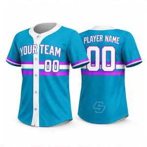 High Quality Men's Custom Baseball Jersey Shirts Polyester Button <b>Down</b> Breathable Teamwear Sports Baseball Jersey - Product Image 6