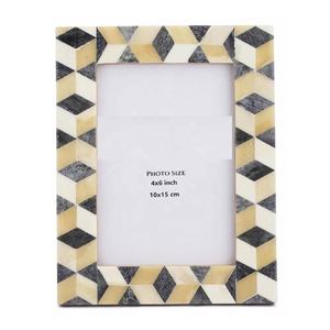 Handmade Bone Photo <b>Frame</b> Luxury White & Blue Inlay Tabletop Showcase Vintage Gifted Decorative <b>Picture</b> <b>Frame</b> for Home & Office - Product Image 4