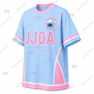 บริษัท จั๊ค แอนด์ จิล ออฟ อเมริกา อิงค์ ขายส่งสินค้าจากกรีซ เสื้อยืดโอเวอร์ไซส์สั่งทำพิเศษสำหรับผู้หญิง ปักลายเสื้อเจอร์ซีย์ชมรมนักเรียน - Product Image 2