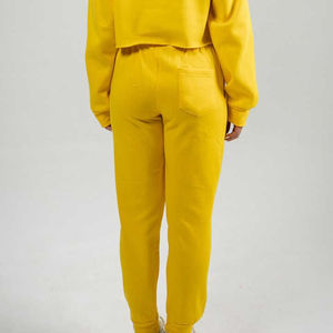Ensemble de survêtement décontracté jaune Cor Made pour femme, imprimé, écologique, avec capuche, logo personnalisé, 2 pièces, haut et pantalon de jogging, collection hiver, offre spéciale - Product Image 5