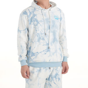 Conjunto de Sudadera y Pantalones Deportivos de Algodón Tie-Dye Extra Grandes Personalizados al por Mayor, Conjunto de Sudadera con Capucha y Pantalones Cortos Personalizados para Hombre - Product Image 2