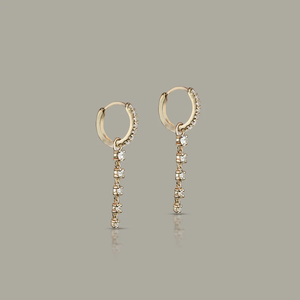 Boucles d'oreilles pendantes de luxe en or 14 carats avec diamants naturels, breloque en diamant, bijoux faits à la main, diamants de laboratoire écologiques - Product Image 2