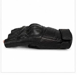 Summer Genuine Leather Motorcycle Gloves <b>Half</b> Finger Touch Screen Moto Racing Gloves Breathable Anti <b>Slip</b> Impact Protection - Product Image 6