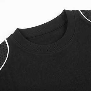 เสื้อยืดกีฬาผู้ชาย แขนสั้น ทรงโอเวอร์ไซส์ ผ้าฝ้ายถัก 100% ระบายอากาศได้ดี  ลายตาข่าย  พิมพ์ลายดิจิตอลด้านหน้า  รับสกรีนโลโก้ - Product Image 4