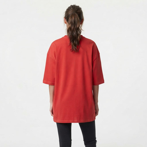 Camiseta Oversize de Moda para Mujer, de Algodón Peinado Personalizado, Manga Tres Cuartos, con Impresión de Etiqueta Personalizada, Ropa Urbana - Product Image 3