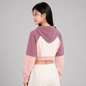 High Quality <b>Women's</b> <b>Cropped</b> <b>Hoodie</b> Custom Logo Soft Cotton Fleece Warm Breathable Pullover Casual Wear <b>Women</b> <b>Cropped</b> <b>Hoodie</b> - Product Image 5