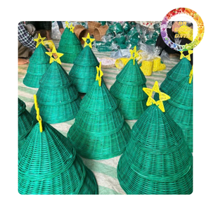 Wholesale Natural Rattan Christmas Tree Ornaments <b>Wicker</b> Hanging Decorations In Multiple Shapes - Product Image 5