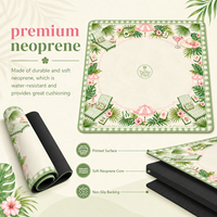 Collection Resort Estivale Tapis de Mahjong Américain Pliable Moderne en Néoprène Premium Antidérapant Vert Tropical Palm Beach 33x33 Pouces