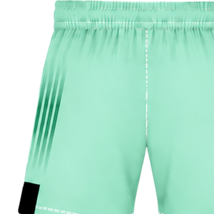Pantalones Cortos de Rugby Personalizados en Verde Menta y Negro, Cintura Elástica, Transpirables, Ligeros, Uniformes Deportivos para Entrenamiento de Equipo - Product Image 3