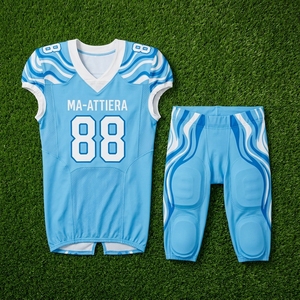 Uniforme de Fútbol Americano Personalizado para Hombre, Azul Claro, Transpirable, 100% Poliéster, Conjunto de Pantalones y Jersey Acolchados, Ropa Deportiva para Equipos - Product Image 5