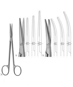 Tijeras de Disección Metzenbaum de 200 mm, Tijeras Quirúrgicas de Acero Inoxidable Reutilizables, Instrumento Médico para Cirugía General - Product Image 1