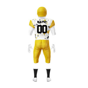 Ensemble d'uniformes de football américain sublimés personnalisés de haute qualité, durables, respirants, pour l'entraînement et les matchs en équipe, maillot et pantalon de football - Product Image 6