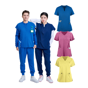 ชุดยูนิฟอร์มทางการแพทย์แขนสั้น/ยาวระบายอากาศได้ดีผ้านุ่มขัดสำหรับพยาบาลดีไซน์สวยหรู - Product Image 1