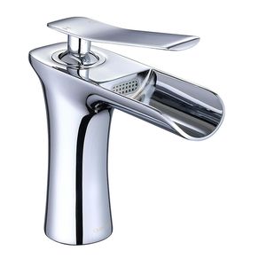 Rubinetto per lavabo cromato a 1 foro con altezza del beccuccio di 4 pollici - Product Image 1