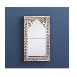 Espejo de pared de resina con incrustaciones de madreperla con acabado pulido diseño Floral de forma redonda de alta calidad para decoración del hogar - Product Image 6