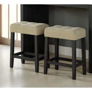 Set da Pranzo Bicolore 3 Pezzi: Tavolo Nero con Cuscini Imbottiti Beige e 2 Sgabelli - Product Image 5
