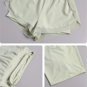 Women's Two Piece Shorts Set Lightweight Cotton Solid Embroidered Breathable Quick Dry Regular Fit Casual Streetwear Summer - Product Image 6