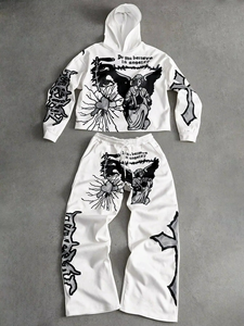 2-Piece Active Athletic Fitness Jogging Sweat Suits Full Zip Wholesale Rate OEM Eco-Friendly Printing Tracksuit - Product Image 4