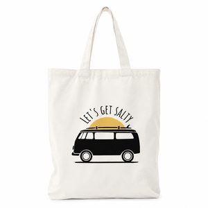 Sac fourre-tout en toile 100 % coton, taille personnalisable, imprimé graphique Van de plage, réutilisable, pour le shopping, les voyages, écologique, promotionnel et tendance - Product Image 1