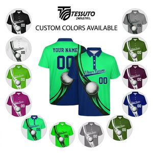 Custom Golf Team Polo <b>Shirt</b> Sublimated Printed Short Sleeve Athletic Performance <b>Shirt</b> Wholesale <b>Men</b> <b>Collared</b> <b>Shirt</b> Custom Logo - Product Image 4