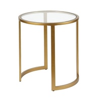 Piédestal en métal de luxe Table d'appoint de salon en verre, table d'appoint de salon en métal, table d'appoint en pierre avec pieds en métal