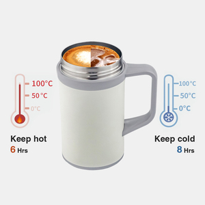 Mug isotherme à double paroi classique de 550 ml/18 oz en acier inoxydable 18/8 avec poignée pour le bureau et la maison - Product Image 4