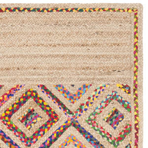 Alfombra geométrica tejida a mano de yute/algodón Natural con conjunto único - Product Image 4