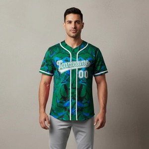 Top Trending New Arrival Baseball Uniform Set 100% Polyester Breathable Customized Team Name V-neck Pockets Unisex Adult Customs - Product Image 2