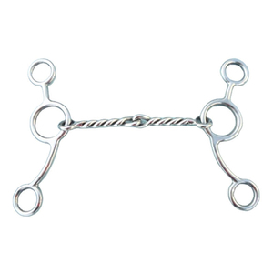 Mors de cheval en acier inoxydable avec sangles en cuir noir et anneaux métalliques, équipement d'équitation - Product Image 3