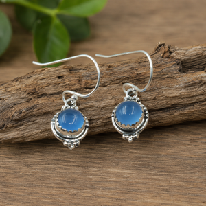 Blue Chalcedony Earrings Natural Blue Chalcedony Jewelry 925 Sterling Silver Earrings Rose Gold Yellow Gold Plated earring her - Product Image 6
