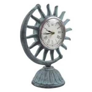 Reloj de Escritorio de Lujo en Latón Dorado con Marco Negro, Reloj de Mesa con Esfera de Números Romanos, Reloj de Cuarzo Silencioso Redondo para Decoración de Mesa - Product Image 6