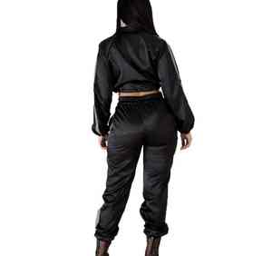 Ensemble coupe-vent personnalisé pour femme, veste courte zippée en nylon, style streetwear, pour le sport et le jogging - Product Image 3