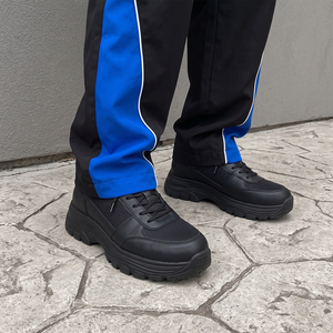Men's Blue <b>Wind</b> <b>Breaker</b> Set Solid Color Knitted Polyester Sporty Autumn Wear Stand Collar Breathable Jogging Pants and Jacket - Product Image 2