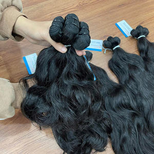 Trama de cabello humano vietnamita Premium 100%, textura ondulada Natural, negro brillante, suave, sin enredos - Product Image 5