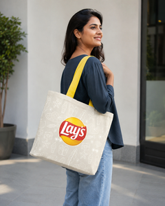 Grand sac fourre-tout en coton à soufflets 220 GSM, naturel, avec logo personnalisé, réutilisable, promotionnel, pour le shopping, vente en gros, fabricant OEM, exportateur - Product Image 5