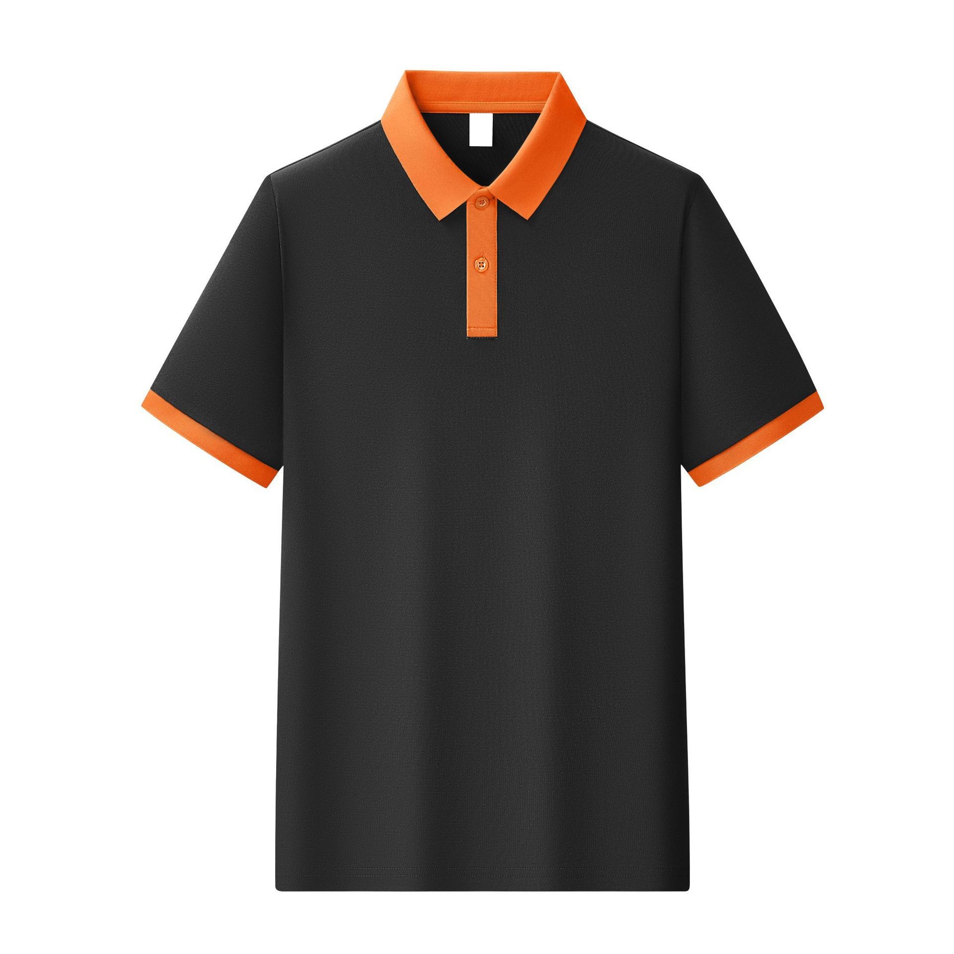 Camisa negra/cuello naranja