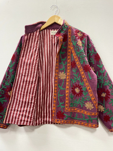 Chaqueta de Terciopelo Estilo Bomber para Mujer, Bordado Floral, 100% Algodón, Cuello Alto Suave, 600g, Logotipo Frontal, para Todas las Temporadas, Ropa de Fiesta - Product Image 4