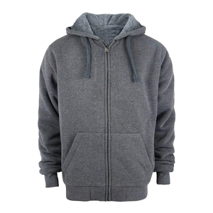 Sweat à capuche zippé pour homme, chaud et ample, en polaire, couleur unie, en polyester/coton, pour automne-hiver - Product Image 3