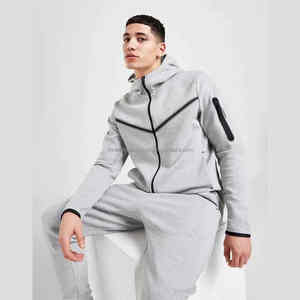 2025 meilleure qualité Tech polaire formation hommes deux pièces Jogging survêtement costume pour hommes sport porte Gym Fitness solide Sports d'hiver - Product Image 5