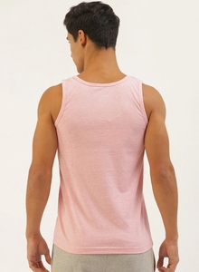 Camiseta sin Mangas para Hombre, Color Rosa, Estampada, Cuello Redondo, Informal, Transpirable, de Algodón, con Diseño de Logotipo Frontal - Product Image 5
