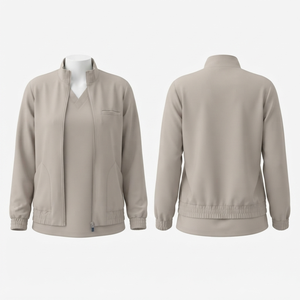 Women & Men <b>Winter</b> Scrub <b>Jacket</b> 240g Canvas Fabric Full Zip Hooded Embossed Front Logo Uniform Top Medical - Product Image 1