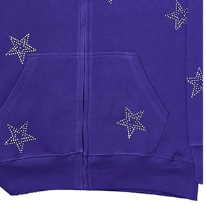 Sudaderas con Cremallera para Hombre, Hechas a Medida, de Alta Calidad, Transpirables, Ecológicas, con Pedrería, Color Sólido, Tallas Grandes, Invierno, 100% - Product Image 3