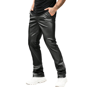 Nexfit Athletics <b>Men's</b> Casual <b>Leather</b> <b>Pants</b> Stylish Slim Fit Trousers PU <b>Leather</b> Streetwear Bottoms Comfortable Fit Durable - Product Image 3
