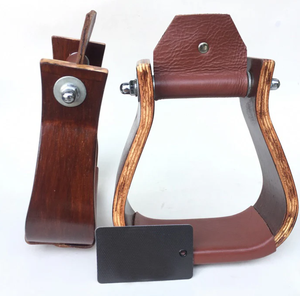 Estribos de Carreras de Caballos de madera de primera calidad Equipo de equitación personalizado en cuero de madera occidental ¡Seguridad primero! - Product Image 2