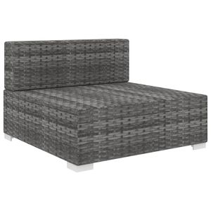 Siège central sectionnel gris poly rotin avec coussins Meubles de patio - Product Image 2