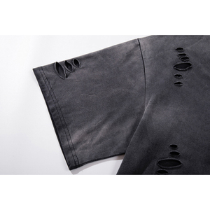 Camisetas Oversize con Efecto Desgastado y Lavado Ácido, 100% Algodón, Hombros Caídos, para Streetwear y Casual, Unisex - Product Image 5