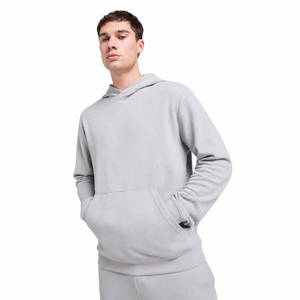 Ensemble de survêtement polaire pour homme avec sweat à capuche, poche kangourou, pantalon à revers et poches passepoilées, coupe décontractée, tenue décontractée OEM - Product Image 3