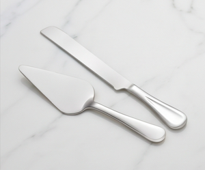 Ensemble de couteau à gâteau dentelé et spatule en acier inoxydable, 2 pièces, argenté, outils pour pâtisserie, dessert, gâteau, pour fêtes - Product Image 1