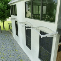 Auvent de porte en aluminium robuste, auvent en polycarbonate PC résistant aux UV, abri contre la pluie pour l'entrée de la villa, fenêtre